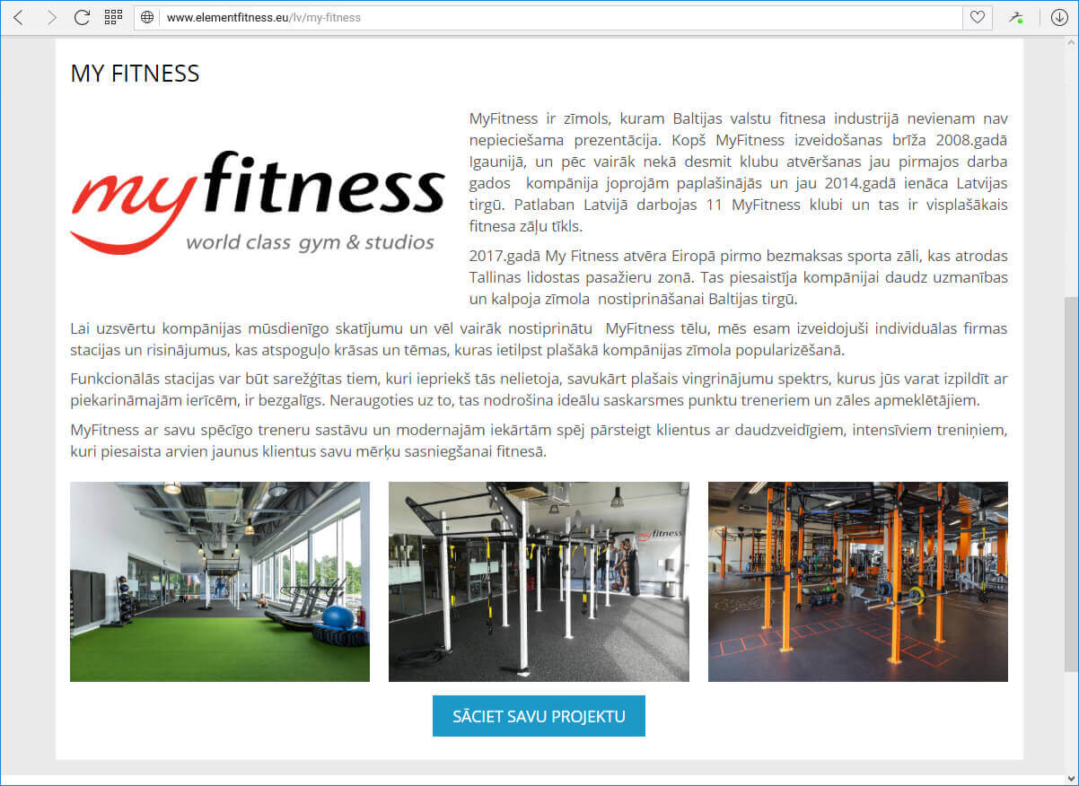 Element Fitness - Портфолио