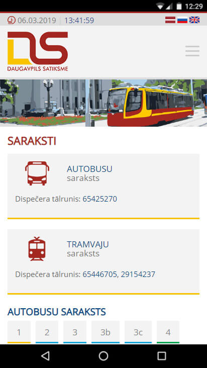 АО "Daugavpils satiksme" - mobila versija