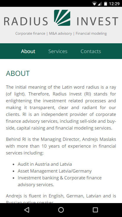 Radius Invest - поставщик консультационных услуг